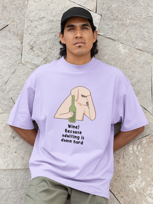 WINE standard oversized UNISEX premium pure cotton T-shirt