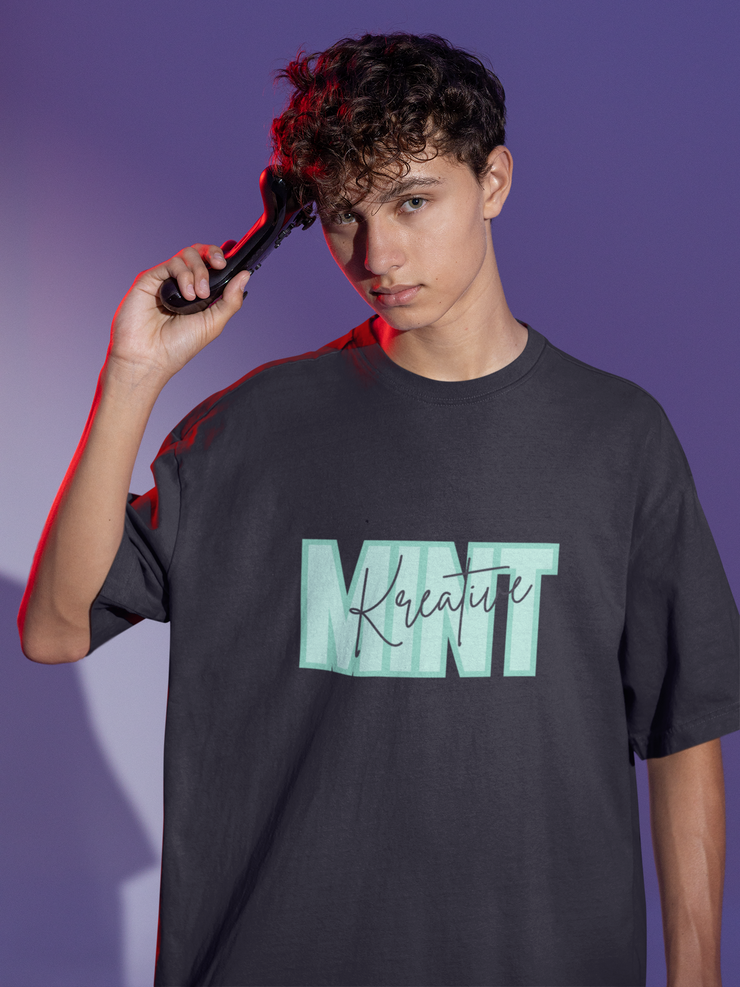 KREATIVE MINT GREEN standard oversized UNISEX premium pure cotton T-shirt