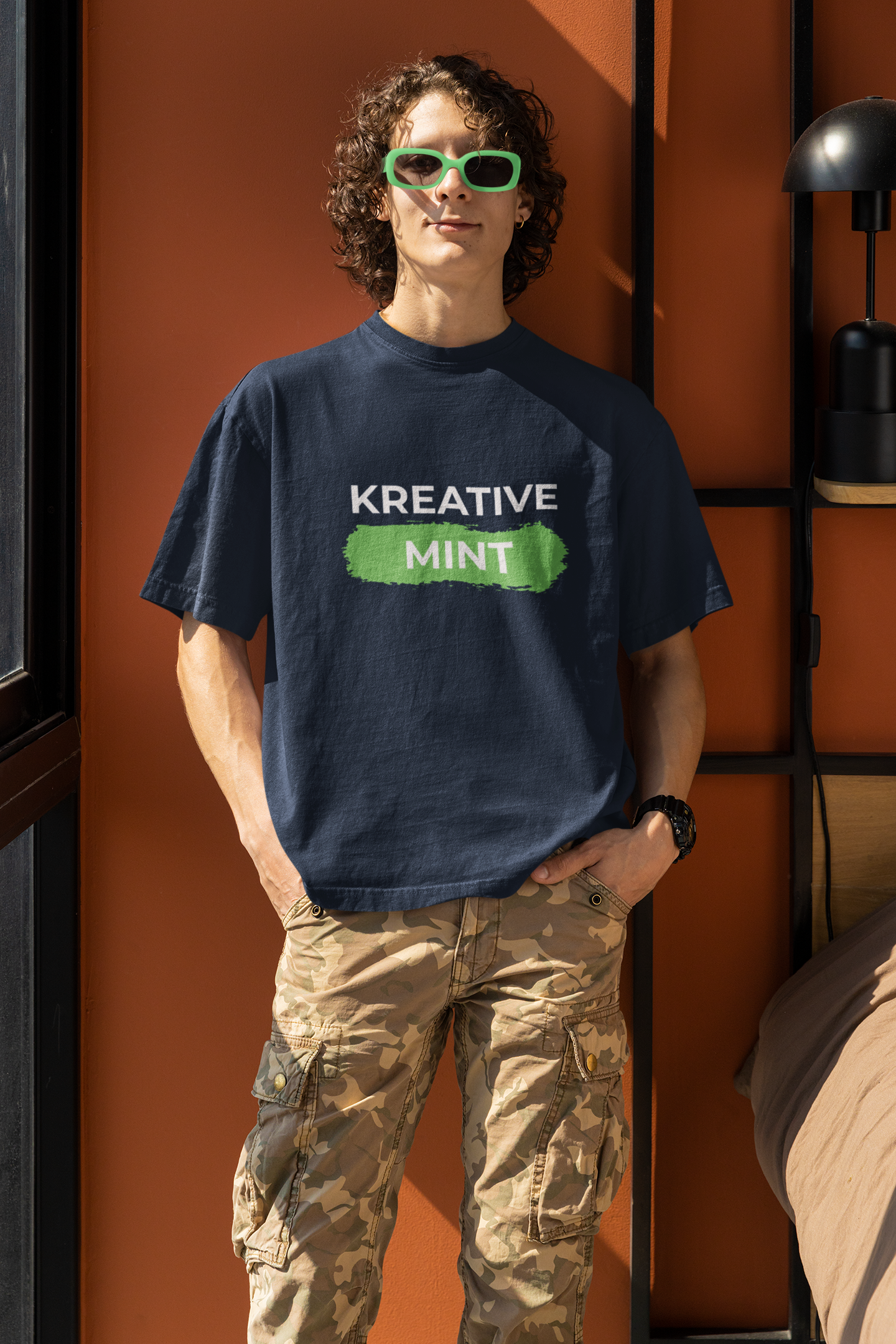 KREATIVE MINT STROKE standard oversized UNISEX premium pure cotton T-shirt
