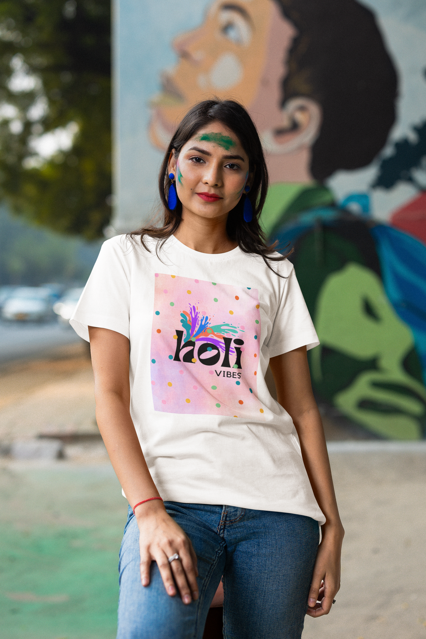HOLI VIBES classic UNISEX premium pure cotton T-shirt