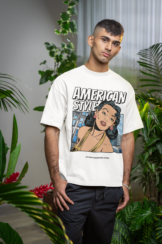 AMERICAN STYLE standard oversized UNISEX premium pure cotton T-shirt