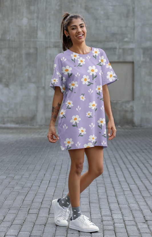 PURPLE DAISY premium pure cotton t-shirt dress for HER