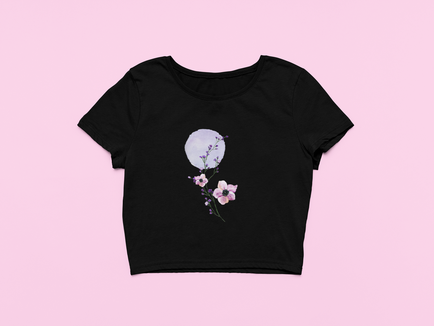 Women's Moon Flower Crop Top