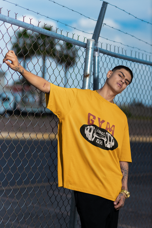 GYM MODE ON classic oversized UNISEX premium pure cotton T-shirt