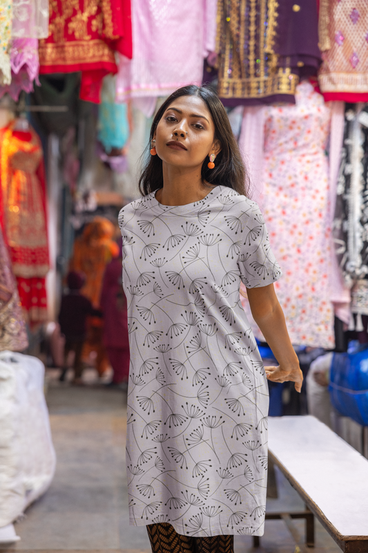 GREY SIGMA premium pure cotton t-shirt dress for HER