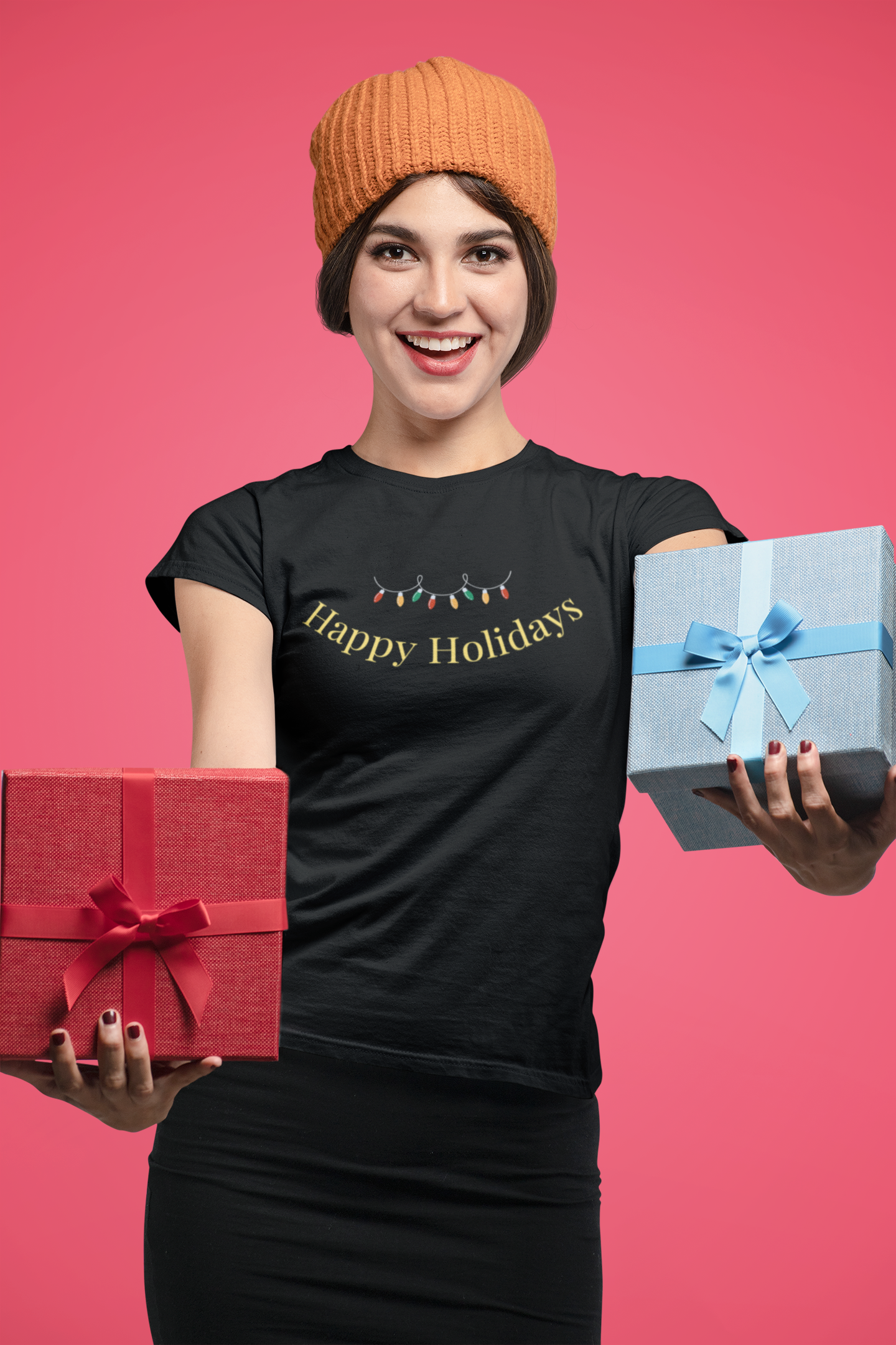 HAPPY HOLIDAYS premium pure cotton T-shirt for women