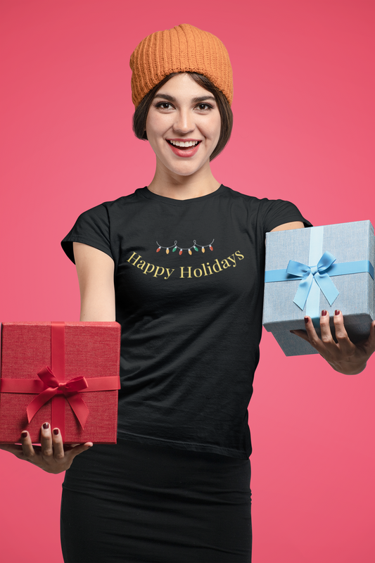 HAPPY HOLIDAYS premium pure cotton T-shirt for women
