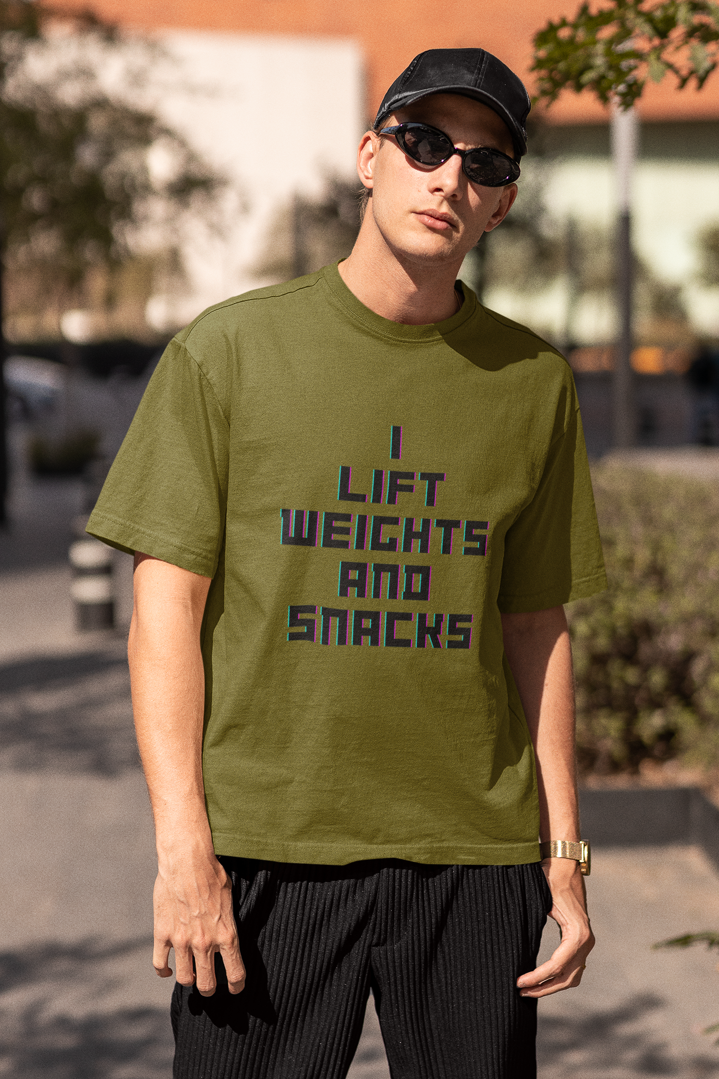 WEIGHTS AND SNACKS classic oversized UNISEX premium pure cotton T-shirt