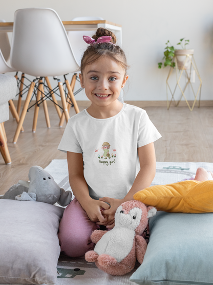 HAPPY GIRL premium pure cotton girl T-shirt