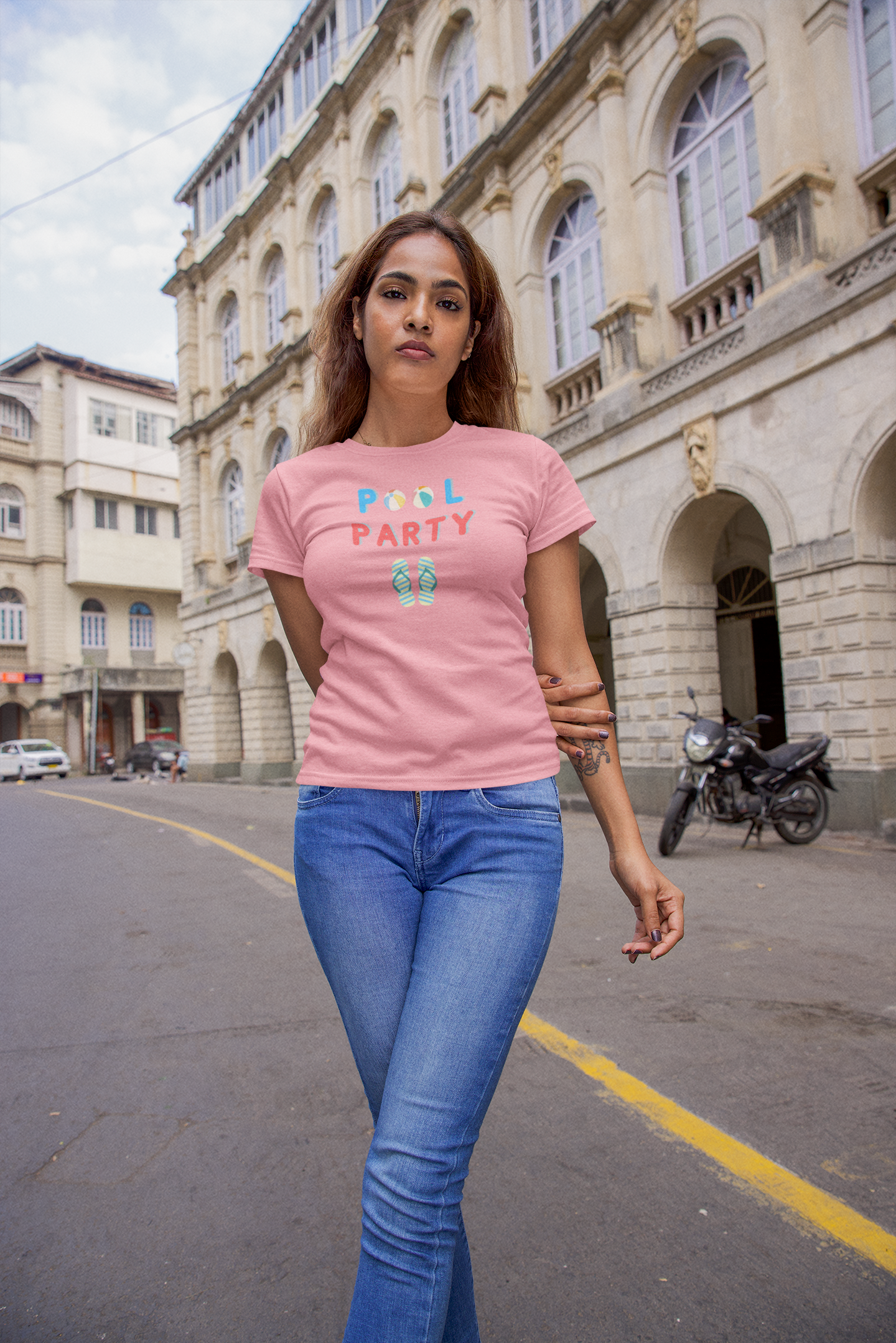 POOL PARTY premium pure cotton T-shirt for women