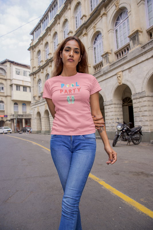 POOL PARTY premium pure cotton T-shirt for women