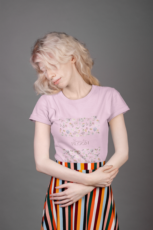 BORN TO BLOOM premium pure cotton T-shirt for women