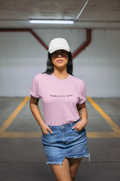 Women's KM Black Minimalist Standard Oversized T-shirt