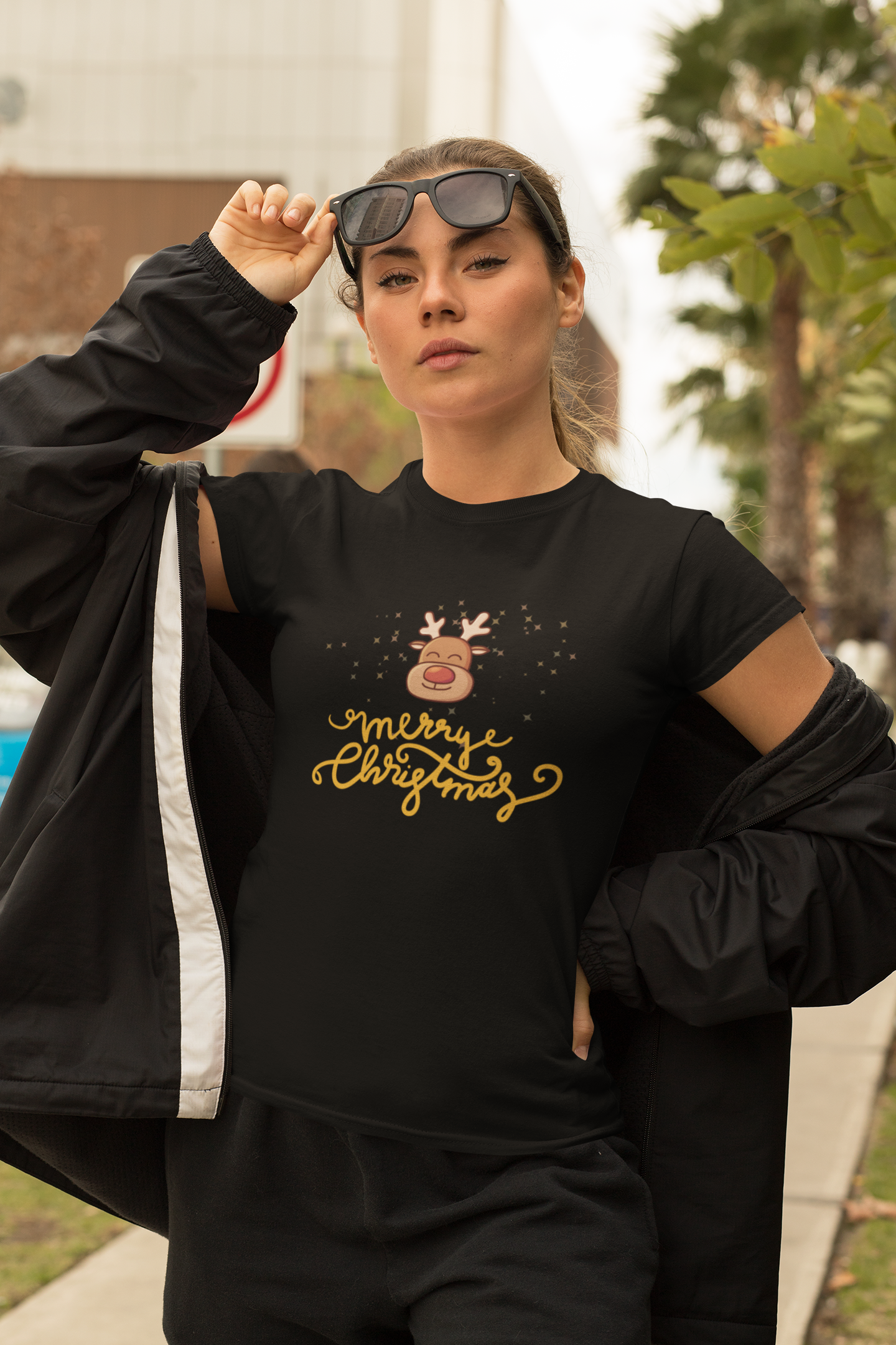 MERRY CHRISTMAS Moose - premium pure cotton T-shirt for women