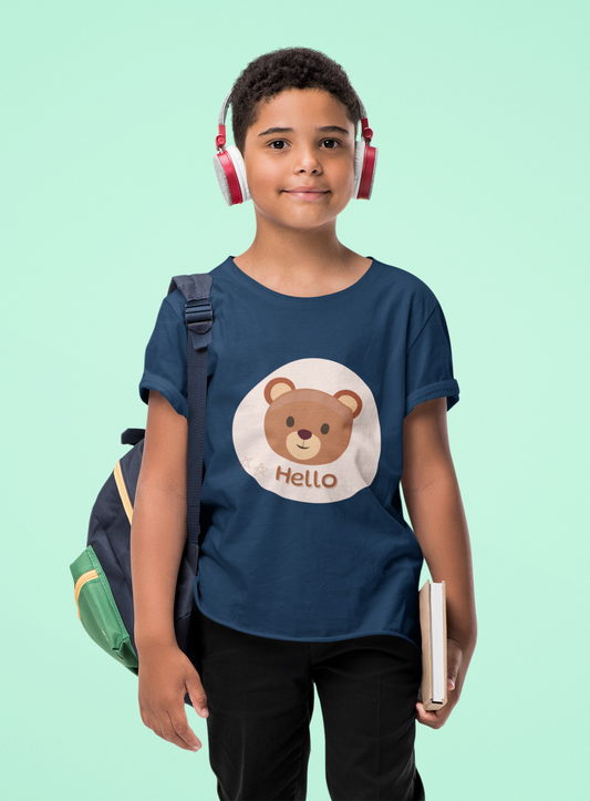HELLO premium pure cotton boy T-shirt