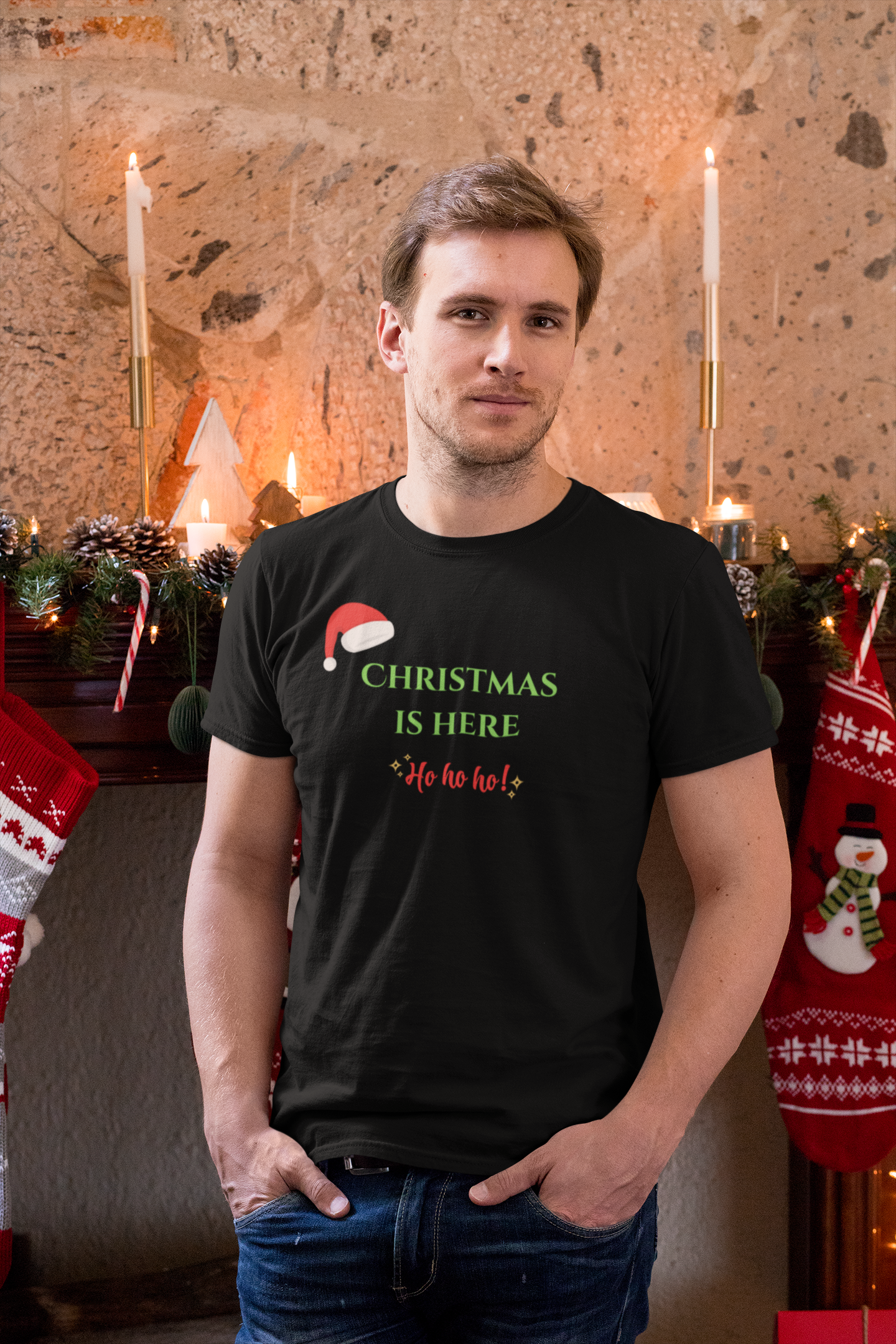 HO HO HO premium pure cotton T-shirt for men