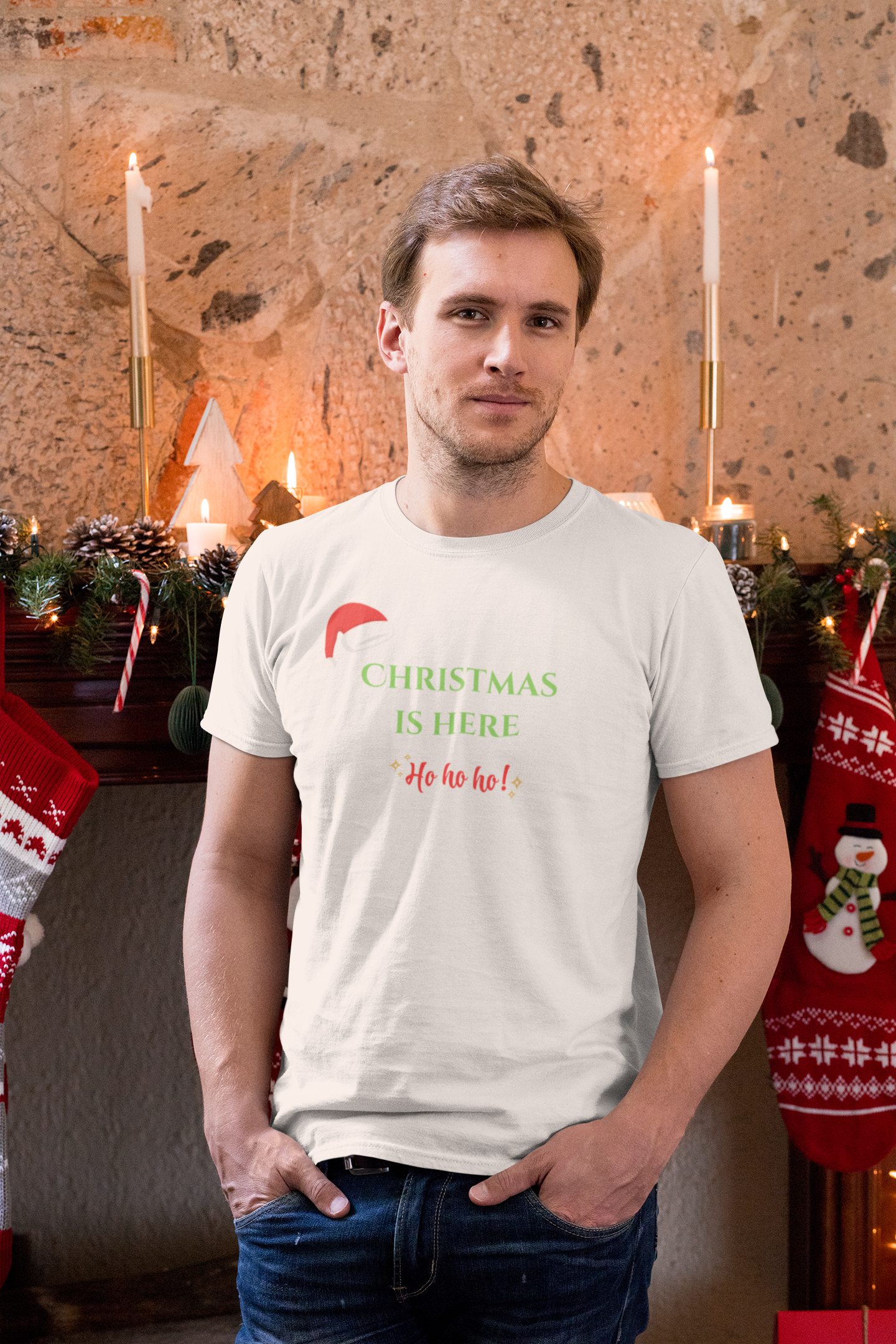 HO HO HO premium pure cotton T-shirt for men