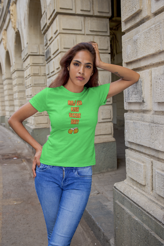 SCENE KYA HAI? premium pure cotton T-shirt for women