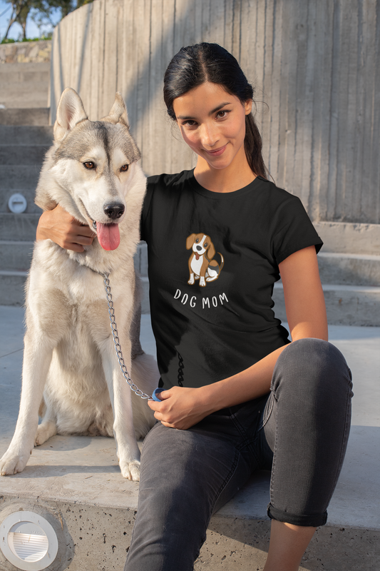DOG MOM premium pure cotton T-shirt for women