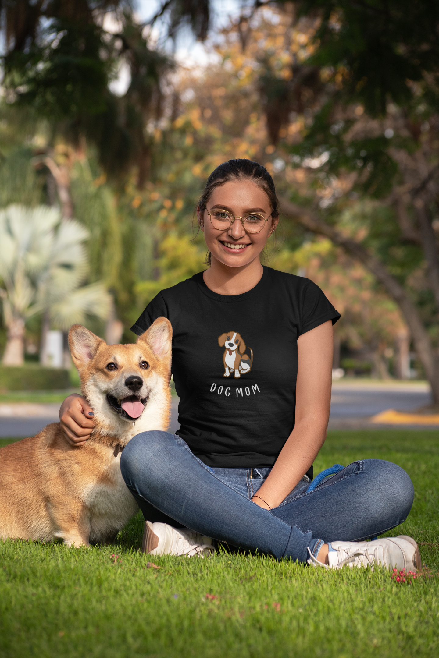 DOG MOM premium pure cotton T-shirt for women