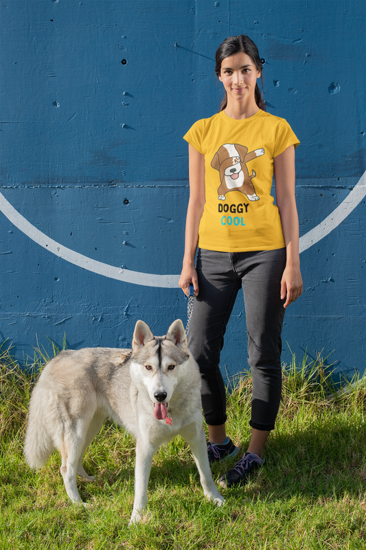 DOGGY COOL premium pure cotton T-shirt for women
