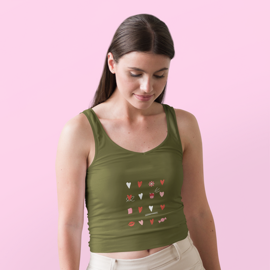 HEARTS premium pure cotton crop tank top