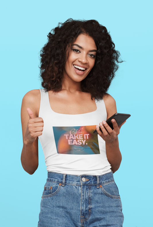 TAKE IT EASY premium pure cotton crop tank top
