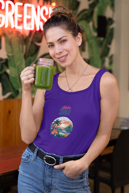 ALOHA SUMMER premium pure cotton crop tank top