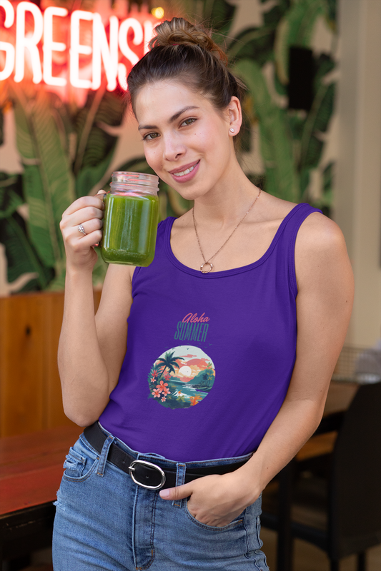 ALOHA SUMMER premium pure cotton crop tank top