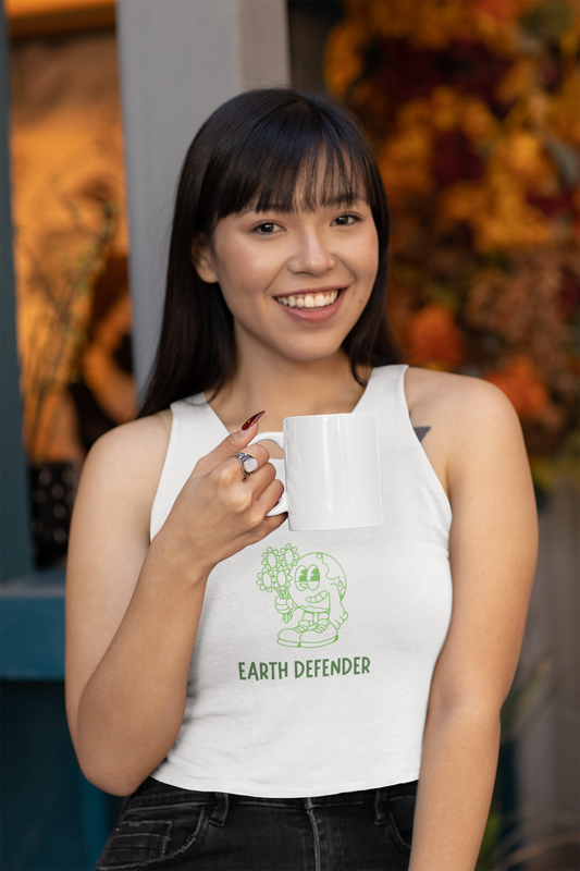 EARTH DEFENDER premium pure cotton crop tank top