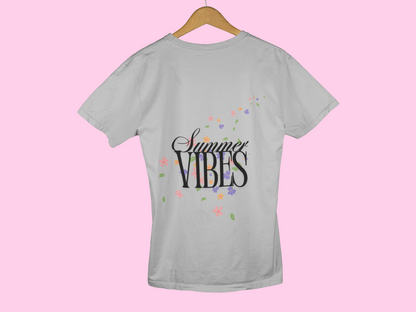 SUMMER VIBES premium pure cotton T-shirt for women