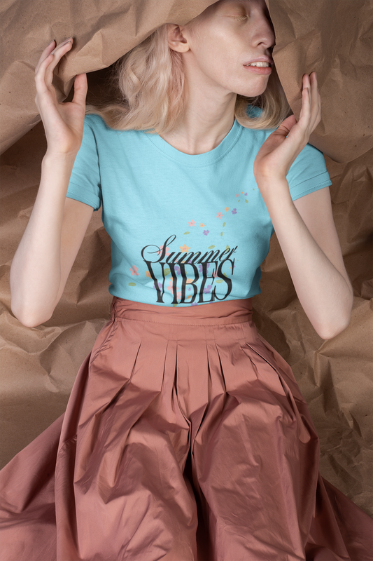 SUMMER VIBES premium pure cotton T-shirt for women