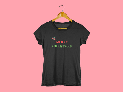 MERRY CHRISTMAS premium pure cotton T-shirt for women